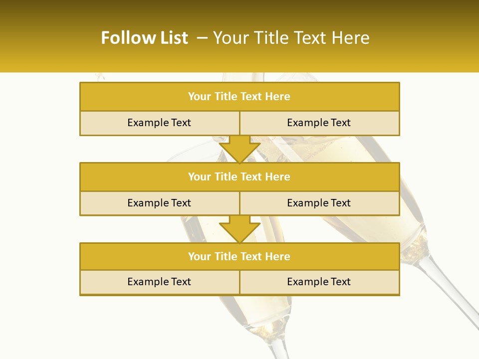 Two Glasses Of Champagne Being Filled With Liquid PowerPoint Template