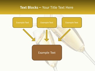 Two Glasses Of Champagne Being Filled With Liquid PowerPoint Template