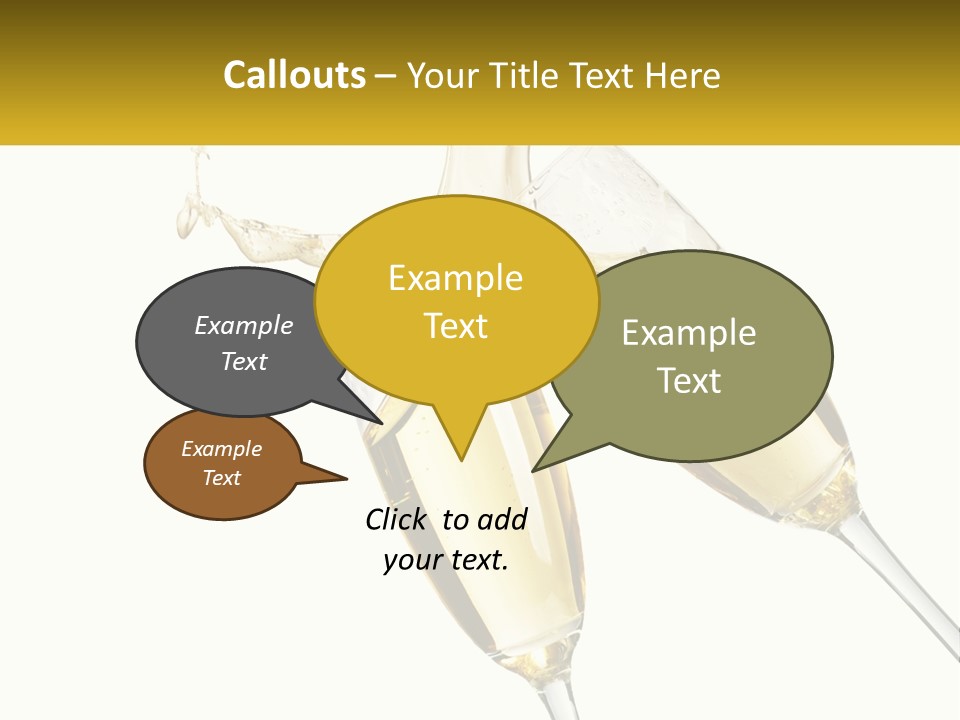 Two Glasses Of Champagne Being Filled With Liquid PowerPoint Template