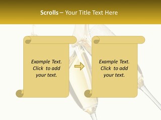 Two Glasses Of Champagne Being Filled With Liquid PowerPoint Template