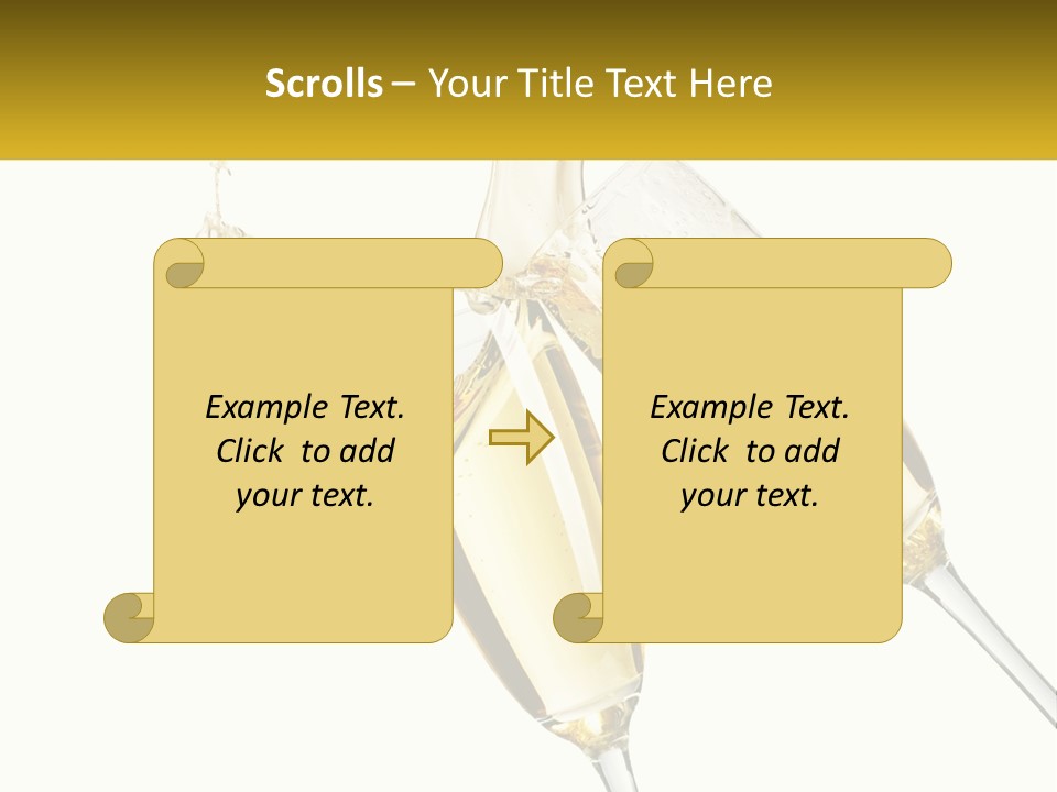 Two Glasses Of Champagne Being Filled With Liquid PowerPoint Template
