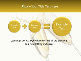 Two Glasses Of Champagne Being Filled With Liquid PowerPoint Template