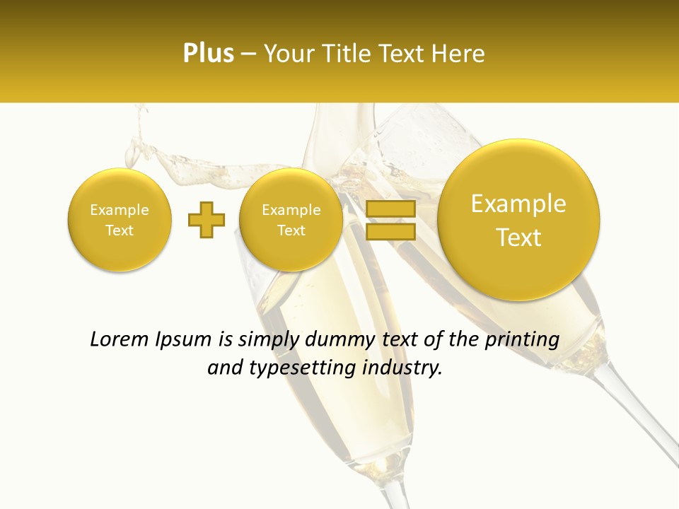 Two Glasses Of Champagne Being Filled With Liquid PowerPoint Template