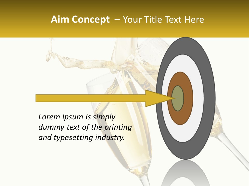 Two Glasses Of Champagne Being Filled With Liquid PowerPoint Template