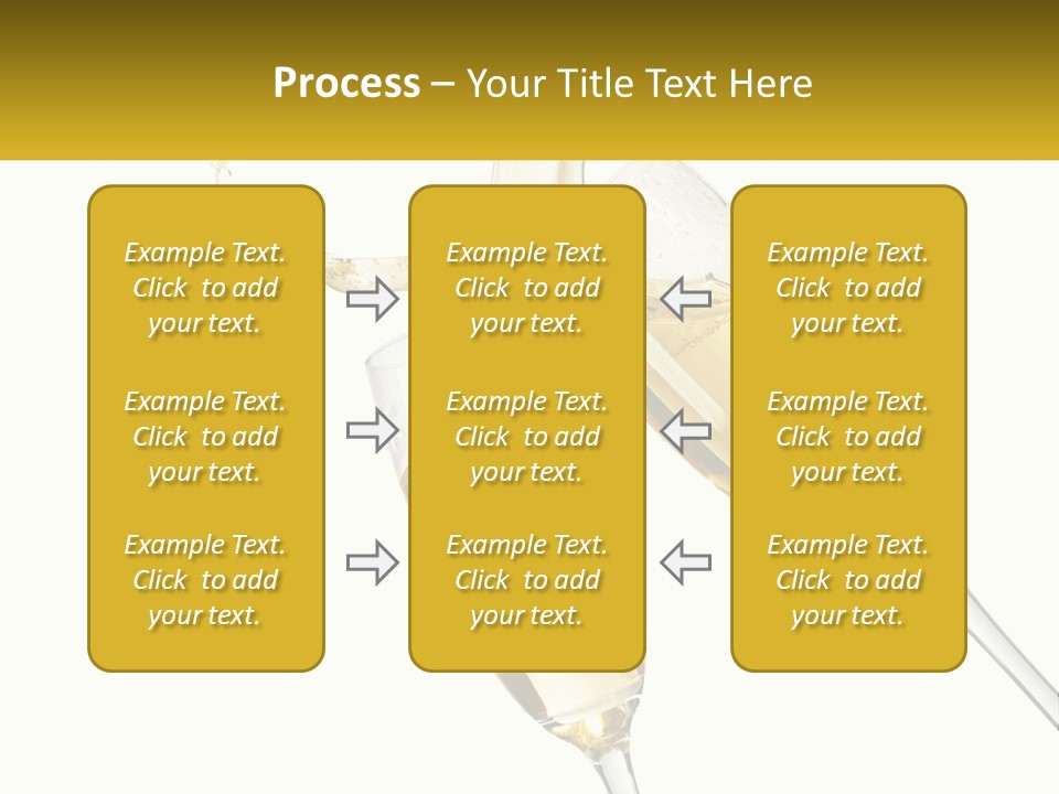 Two Glasses Of Champagne Being Filled With Liquid PowerPoint Template