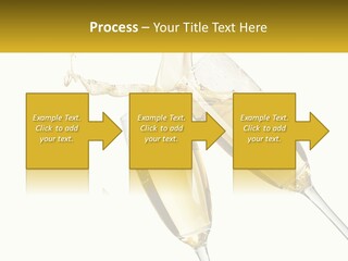 Two Glasses Of Champagne Being Filled With Liquid PowerPoint Template