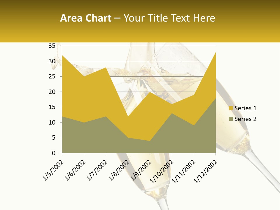 Two Glasses Of Champagne Being Filled With Liquid PowerPoint Template