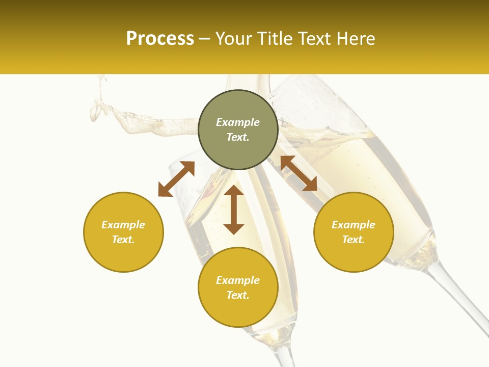 Two Glasses Of Champagne Being Filled With Liquid PowerPoint Template