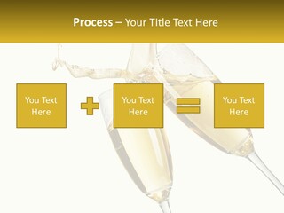 Two Glasses Of Champagne Being Filled With Liquid PowerPoint Template