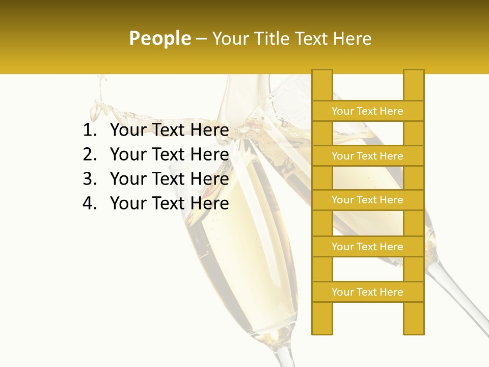 Two Glasses Of Champagne Being Filled With Liquid PowerPoint Template