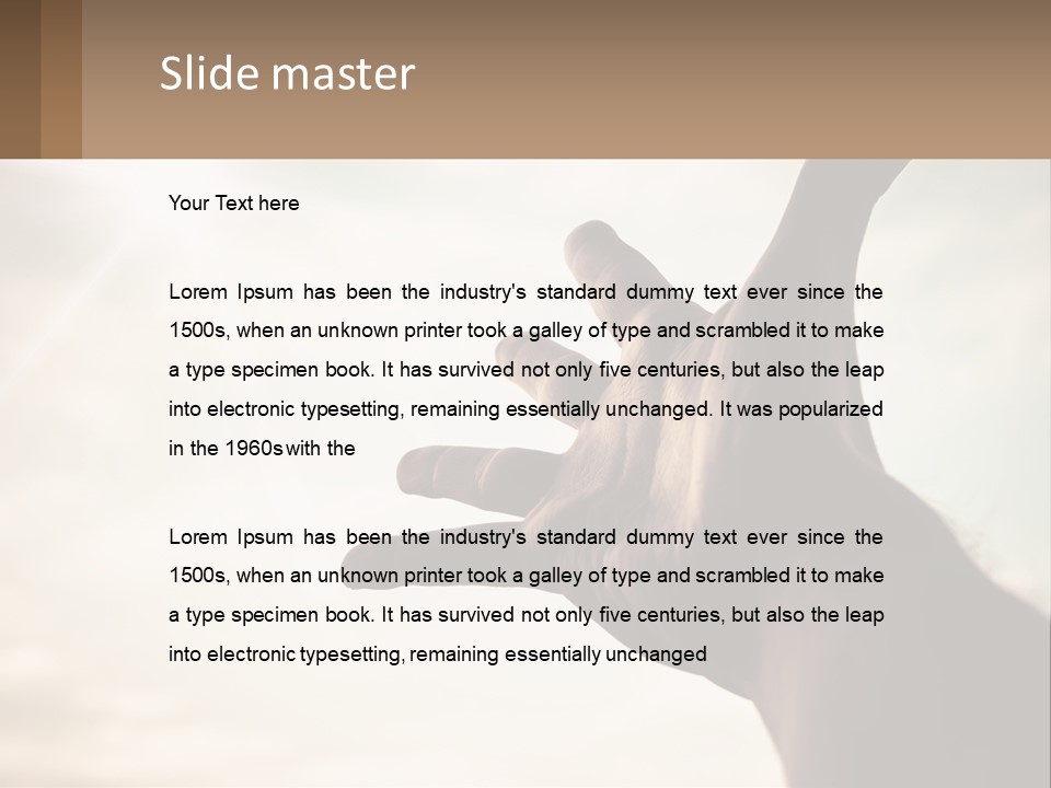 A Person Holding Their Hand Up To The Sky PowerPoint Template