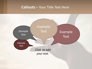 A Person Holding Their Hand Up To The Sky PowerPoint Template
