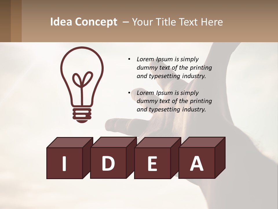 A Person Holding Their Hand Up To The Sky PowerPoint Template