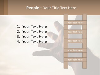 A Person Holding Their Hand Up To The Sky PowerPoint Template