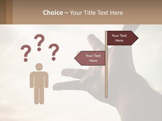 A Person Holding Their Hand Up To The Sky PowerPoint Template