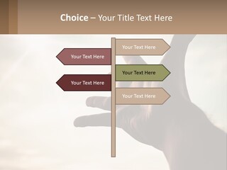 A Person Holding Their Hand Up To The Sky PowerPoint Template