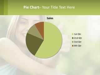 A Woman Giving A Thumbs Up With A Green Background PowerPoint Template