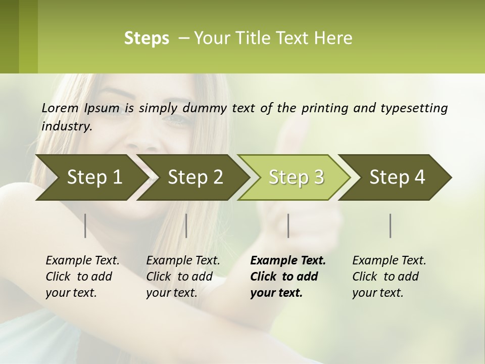 A Woman Giving A Thumbs Up With A Green Background PowerPoint Template
