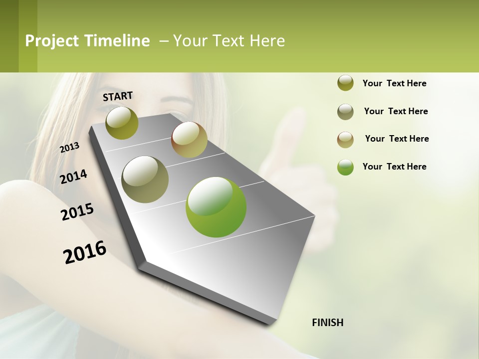 A Woman Giving A Thumbs Up With A Green Background PowerPoint Template