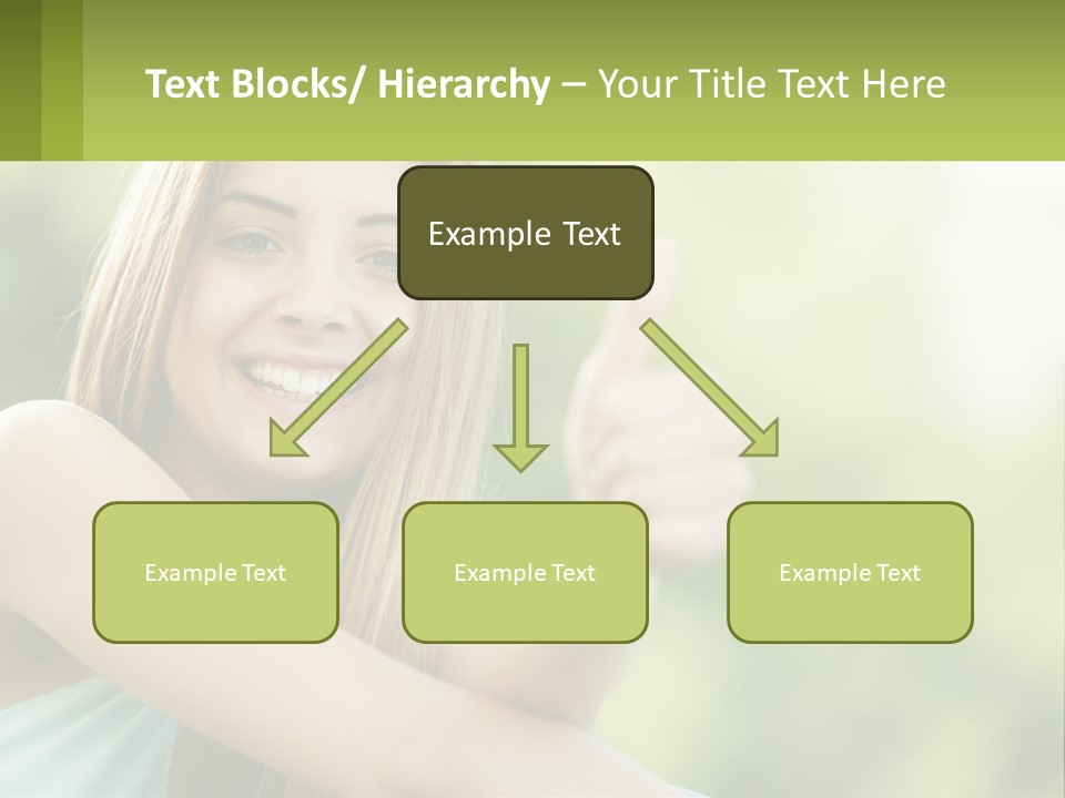 A Woman Giving A Thumbs Up With A Green Background PowerPoint Template