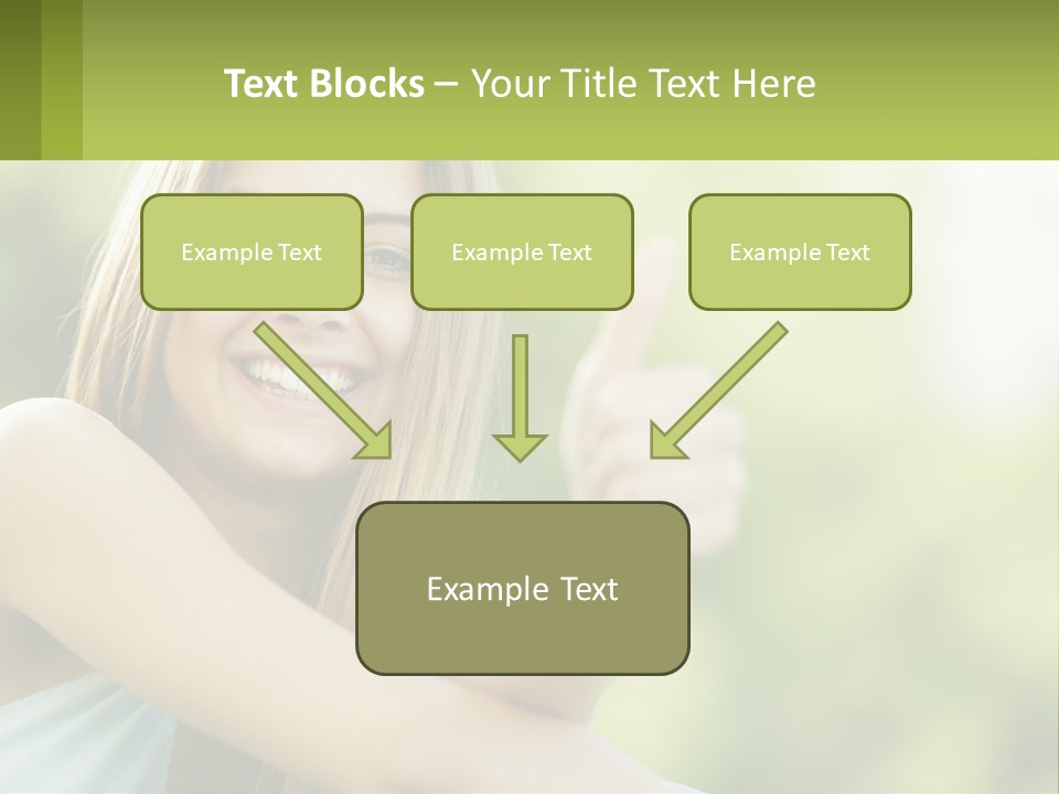 A Woman Giving A Thumbs Up With A Green Background PowerPoint Template
