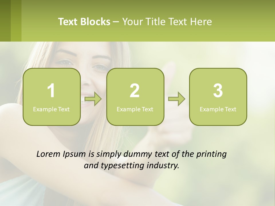 A Woman Giving A Thumbs Up With A Green Background PowerPoint Template
