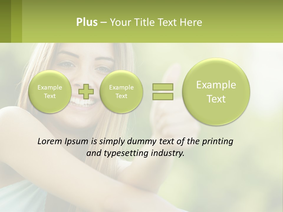 A Woman Giving A Thumbs Up With A Green Background PowerPoint Template