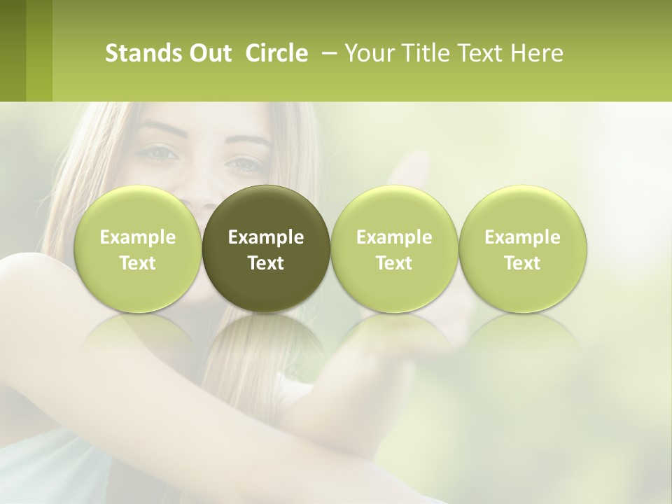 A Woman Giving A Thumbs Up With A Green Background PowerPoint Template