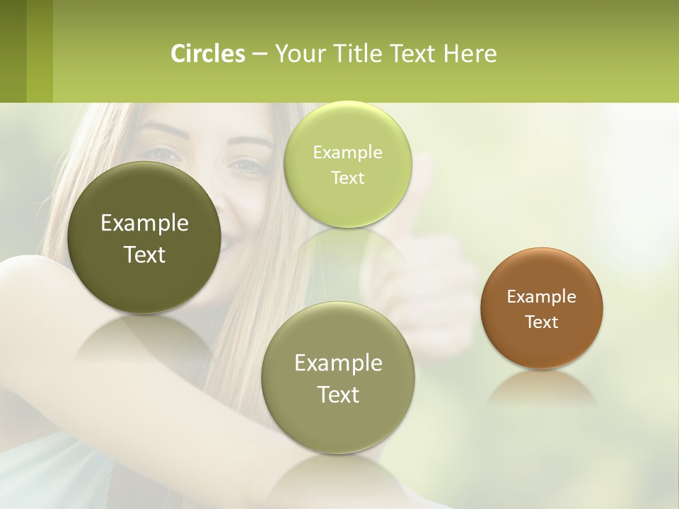 A Woman Giving A Thumbs Up With A Green Background PowerPoint Template