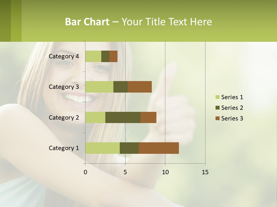 A Woman Giving A Thumbs Up With A Green Background PowerPoint Template