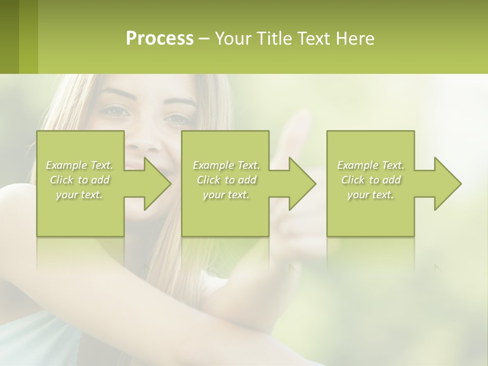 A Woman Giving A Thumbs Up With A Green Background PowerPoint Template