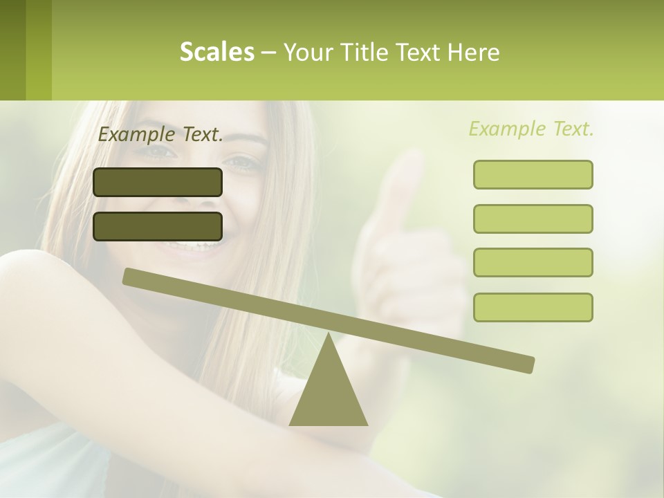 A Woman Giving A Thumbs Up With A Green Background PowerPoint Template