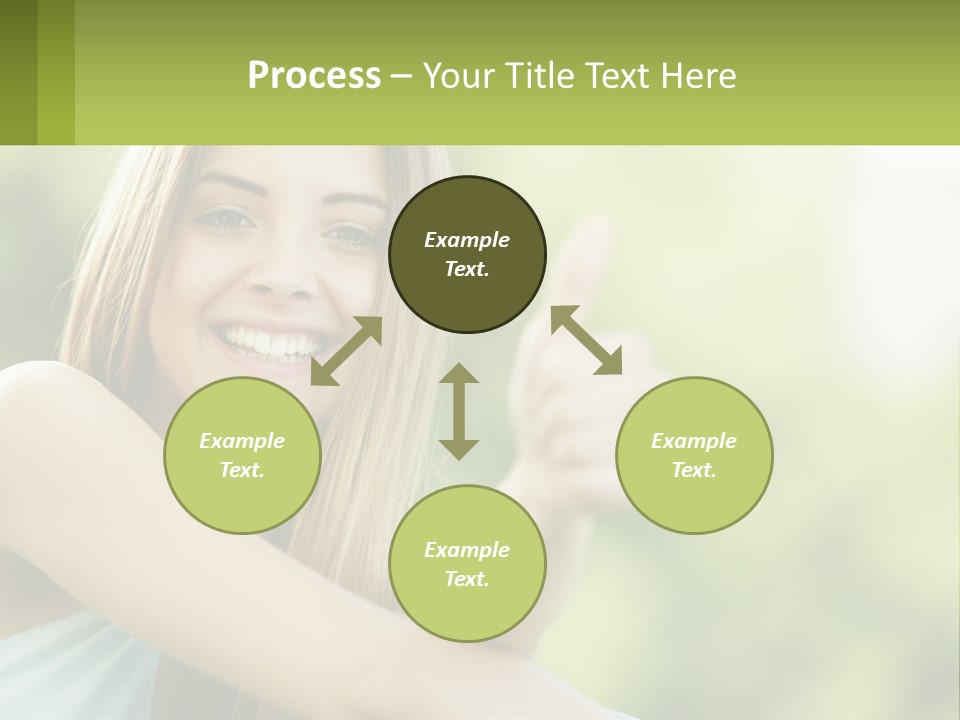 A Woman Giving A Thumbs Up With A Green Background PowerPoint Template