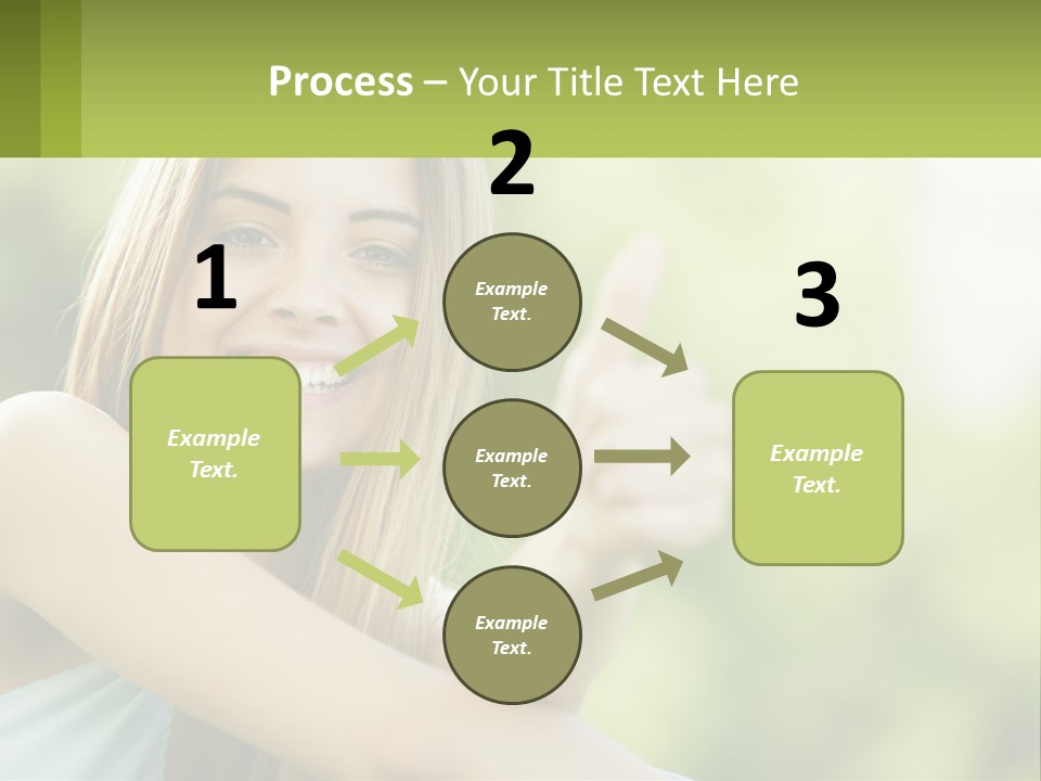 A Woman Giving A Thumbs Up With A Green Background PowerPoint Template