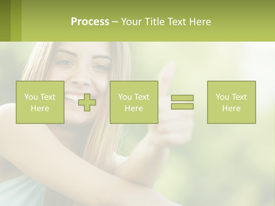 A Woman Giving A Thumbs Up With A Green Background PowerPoint Template