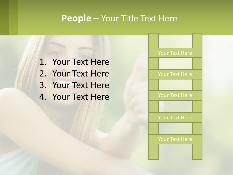 A Woman Giving A Thumbs Up With A Green Background PowerPoint Template