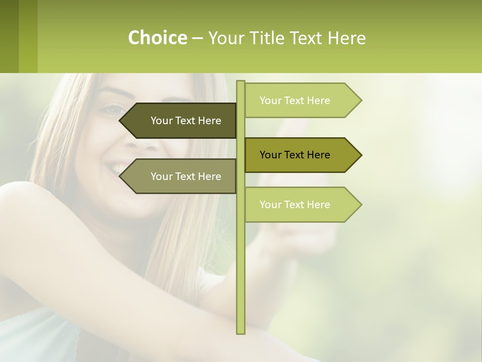 A Woman Giving A Thumbs Up With A Green Background PowerPoint Template