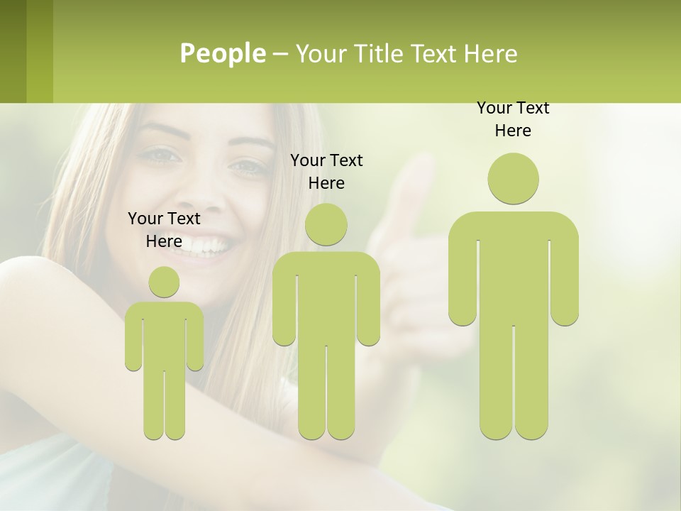 A Woman Giving A Thumbs Up With A Green Background PowerPoint Template