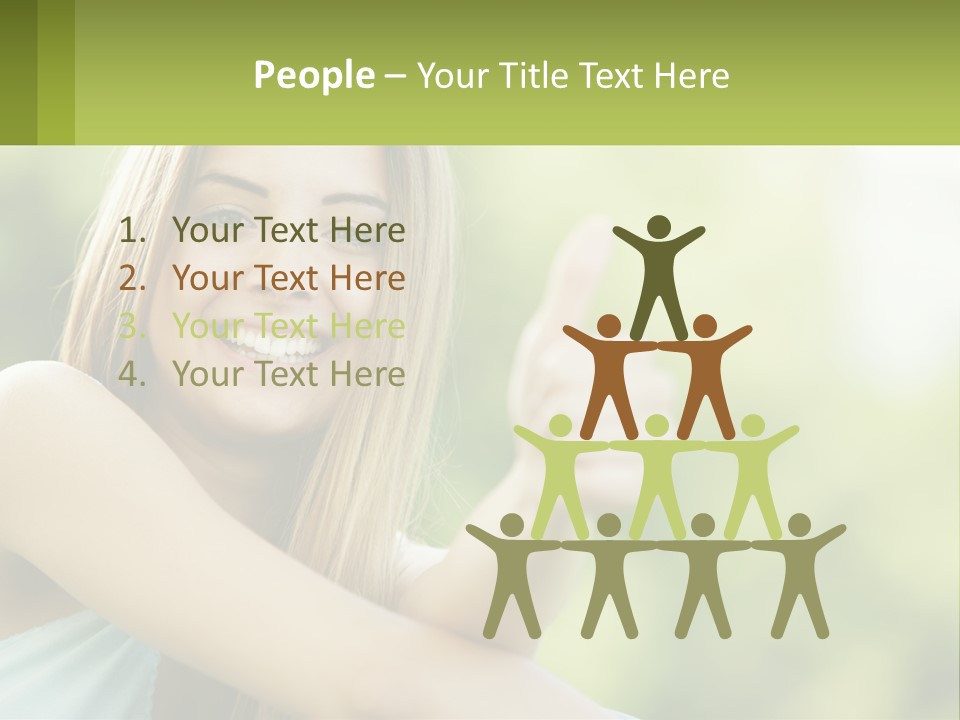 A Woman Giving A Thumbs Up With A Green Background PowerPoint Template