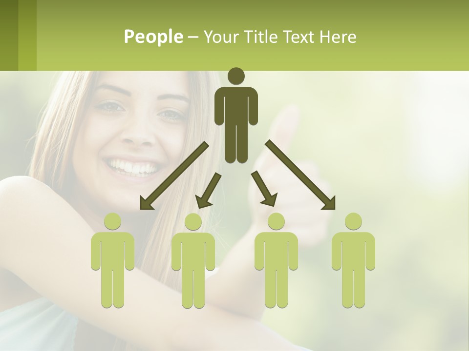 A Woman Giving A Thumbs Up With A Green Background PowerPoint Template