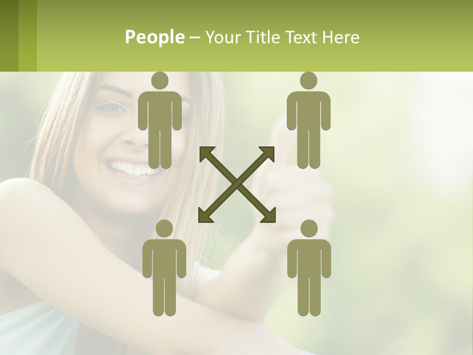 A Woman Giving A Thumbs Up With A Green Background PowerPoint Template