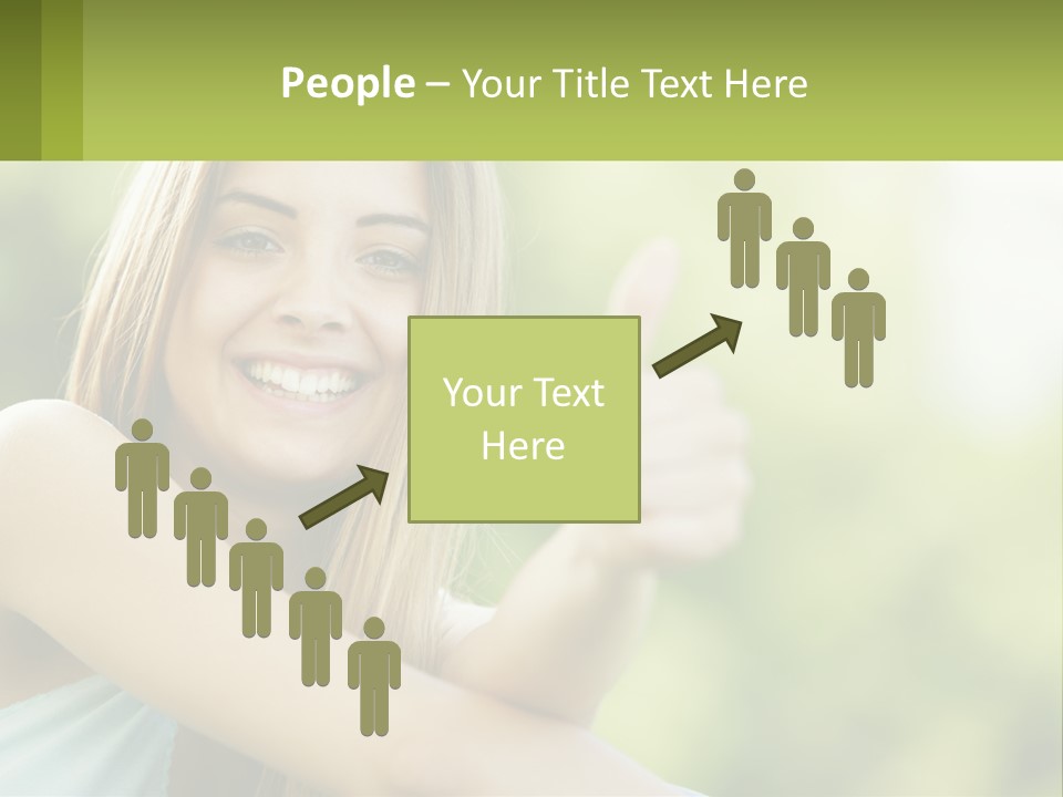 A Woman Giving A Thumbs Up With A Green Background PowerPoint Template