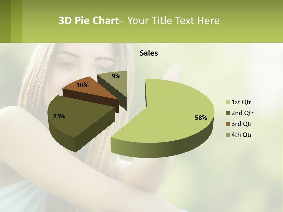 A Woman Giving A Thumbs Up With A Green Background PowerPoint Template