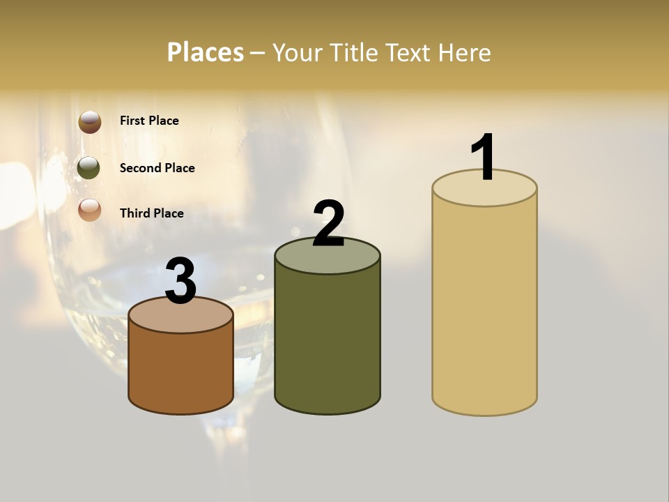 A Glass Of White Wine On A Table PowerPoint Template