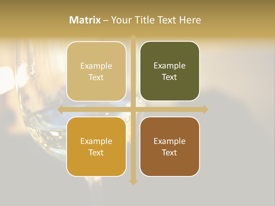 A Glass Of White Wine On A Table PowerPoint Template