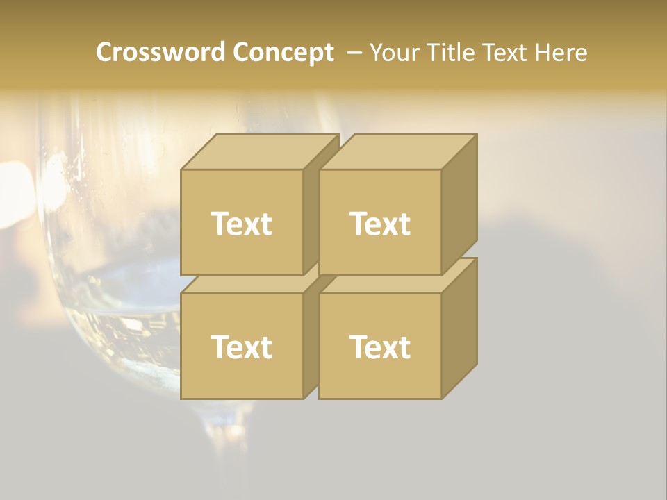 A Glass Of White Wine On A Table PowerPoint Template