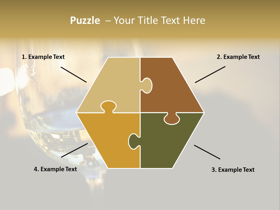 A Glass Of White Wine On A Table PowerPoint Template