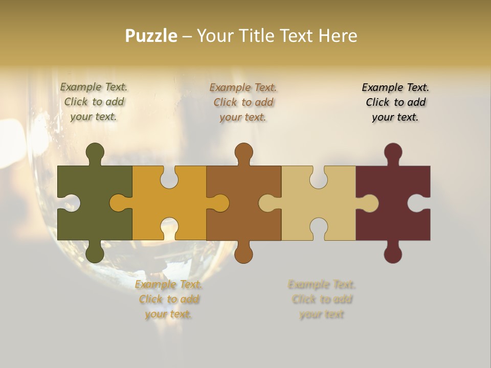 A Glass Of White Wine On A Table PowerPoint Template