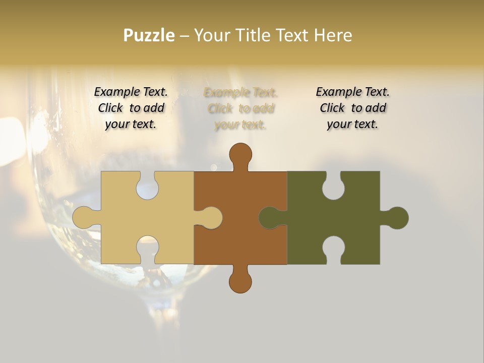 A Glass Of White Wine On A Table PowerPoint Template