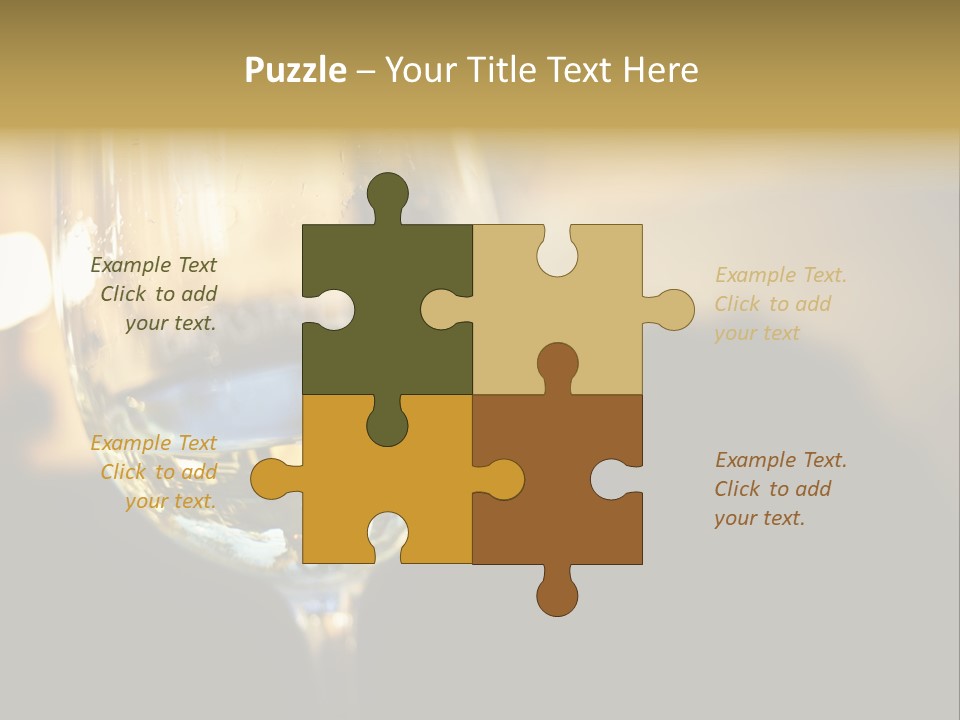 A Glass Of White Wine On A Table PowerPoint Template